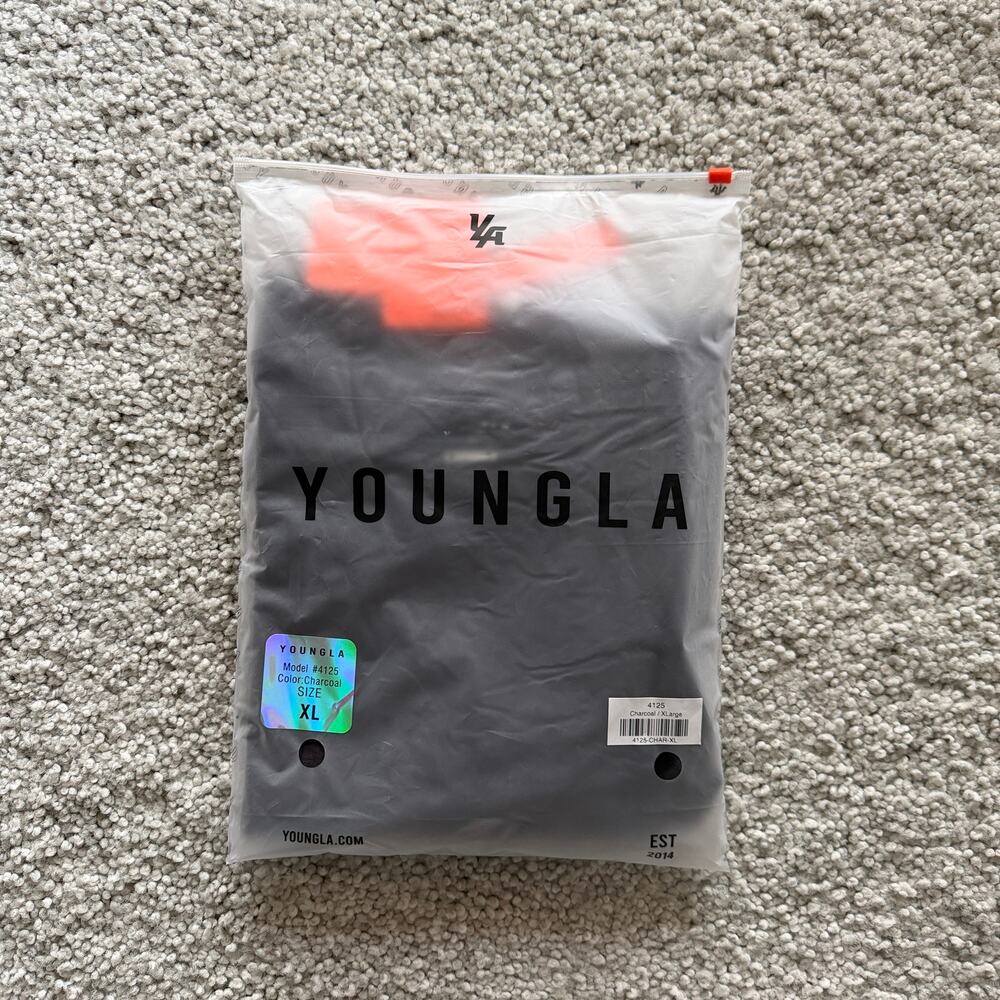 Men's YoungLA 4125 - Heritage Tee(Sold Out)  NWT, XL 100% Cot, Charcoal - Picture 5 of 5